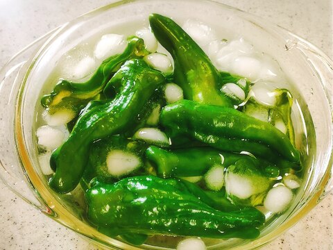 苦味なし!パリパリピーマン☆冷やしピーマン